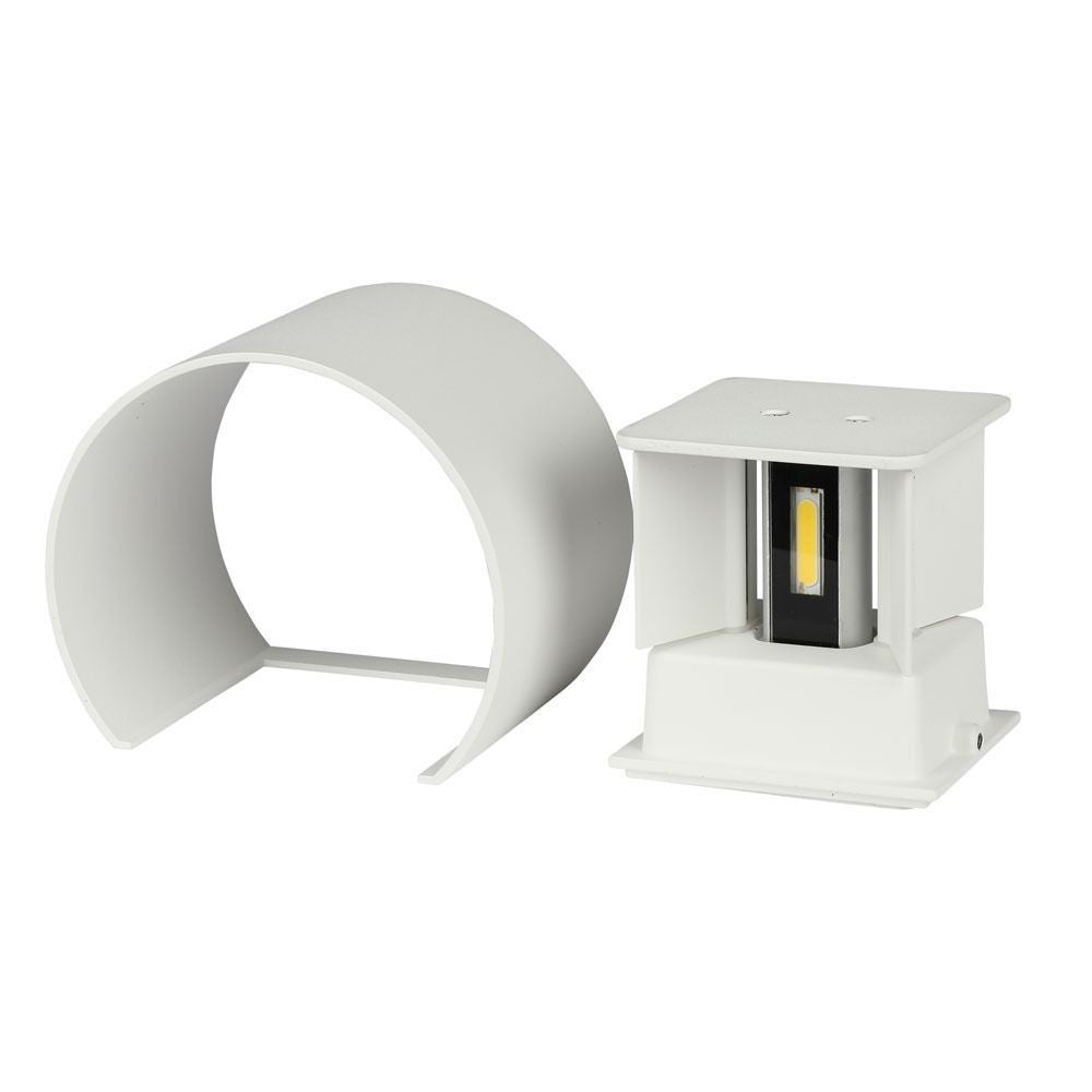 V-Tac 5W LED udendørs væglampe - Justerbar spredning, hvid, IP65, inkl. lyskilde (erstatter 50W)