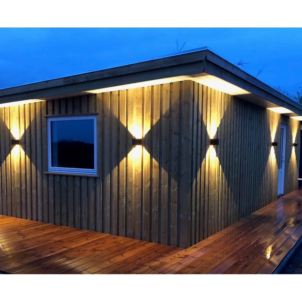 V-Tac 5W LED Grå Væglampe - Firkantet, Justerbar Spredning, IP65 Udendørs, Inkl. Lyskilde