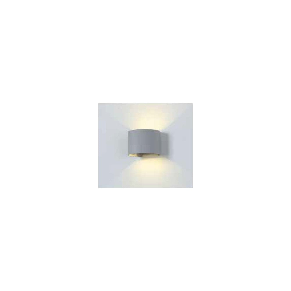 V-Tac 5W LED Grå Udendørs Væglampe - Rund, Justerbar Spredning, IP65, Inkl. Lyskilde (Erstatter 50W, 230V, 660lm, RA 80)