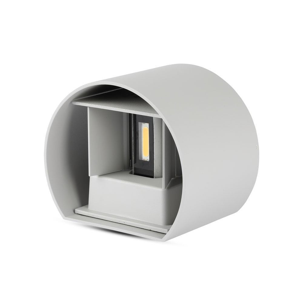 V-Tac 5W LED Grå Udendørs Væglampe - Rund, Justerbar Spredning, IP65, Inkl. Lyskilde (Erstatter 50W, 230V, 660lm, RA 80)