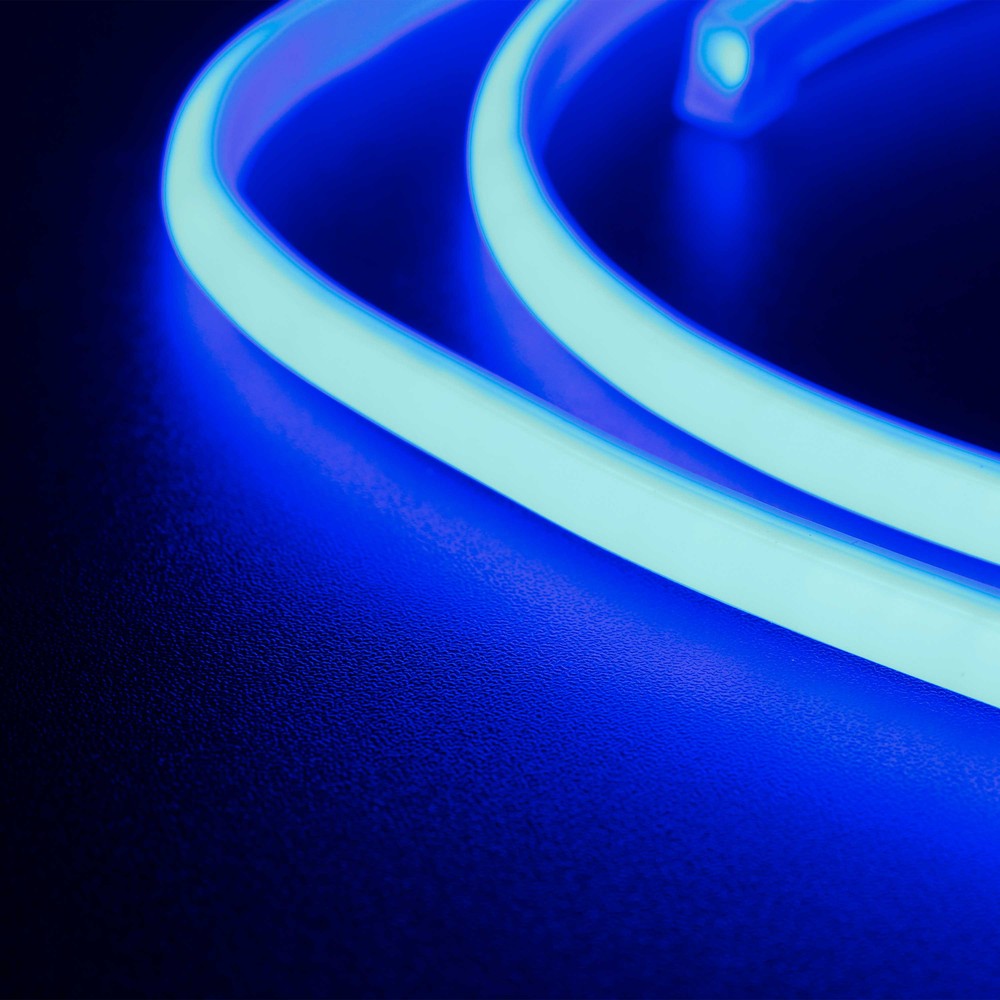 Blå Neon COB Strip IP67 - 5m, 288 LED, 11,5W/m, 230V, Vandtæt, Kan Klippes hver 10cm