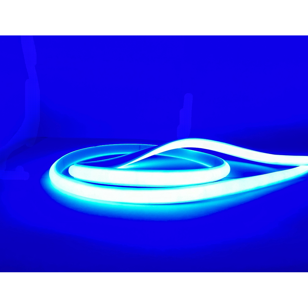 Blå Neon COB Strip IP67 - 5m, 288 LED, 11,5W/m, 230V, Vandtæt, Kan Klippes hver 10cm