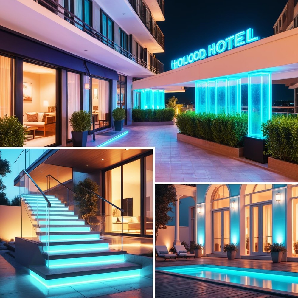 5 meter vandtæt Lyseblå Neon COB strip - 230V, IP67, 288 LED, 11,5W/m, kan klippes hver 10cm.