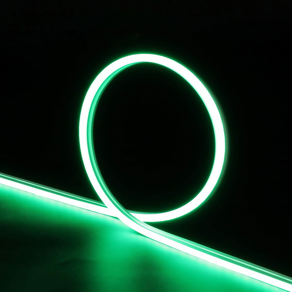 Grøn 8x16 CLIP-ON Neon Flex LED-strips - 8W pr. meter, IP67, 24V