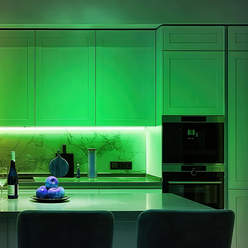 Grøn 8x16 CLIP-ON Neon Flex LED-strips - 8W pr. meter, IP67, 24V