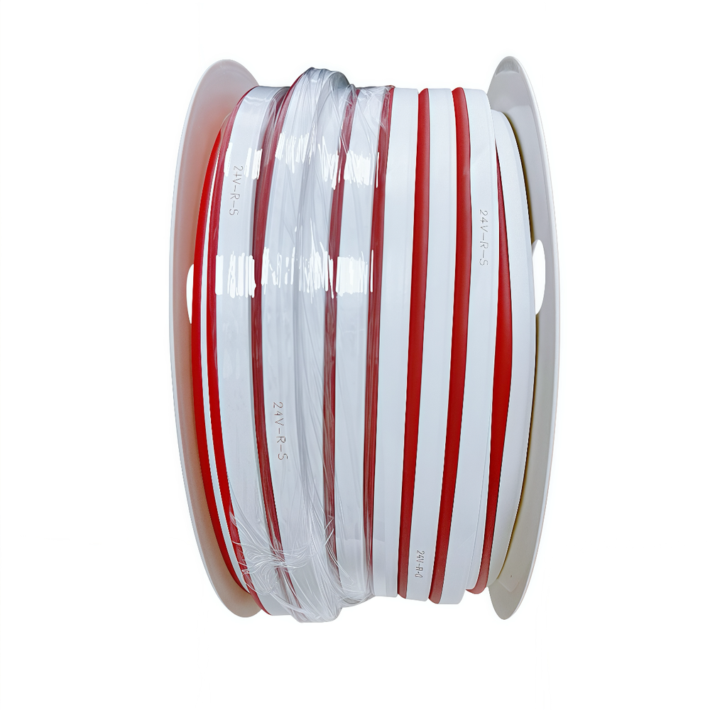 Rød 8x16 CLIP-ON Neon Flex LED Strip - 8W pr. meter, IP67, 24V