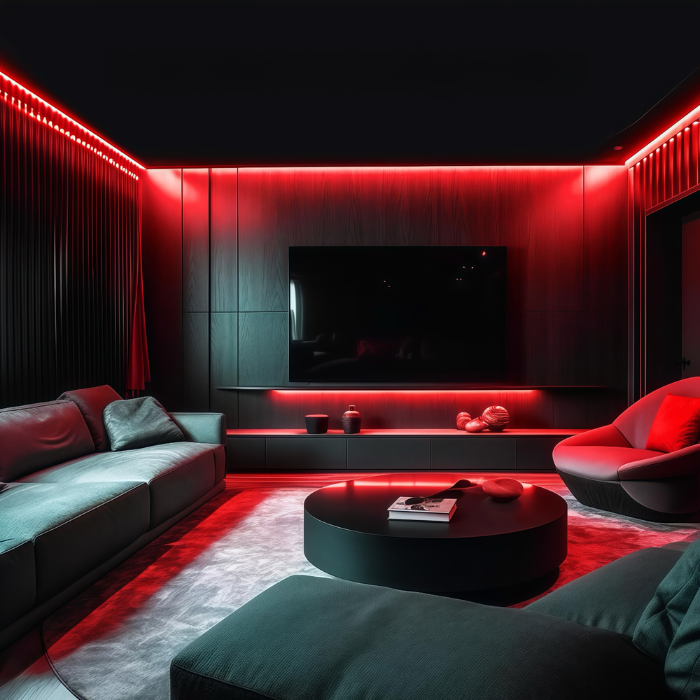 Rød 8x16 CLIP-ON Neon Flex LED Strip - 8W pr. meter, IP67, 24V