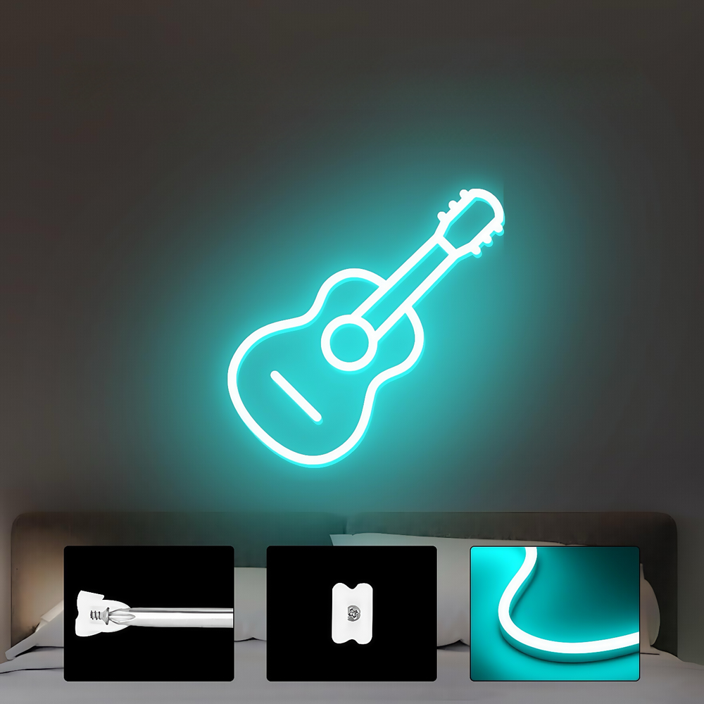 Lyseblå 8x16 CLIP-ON Neon Flex LED Strip - 8W pr. meter, IP67, 24V