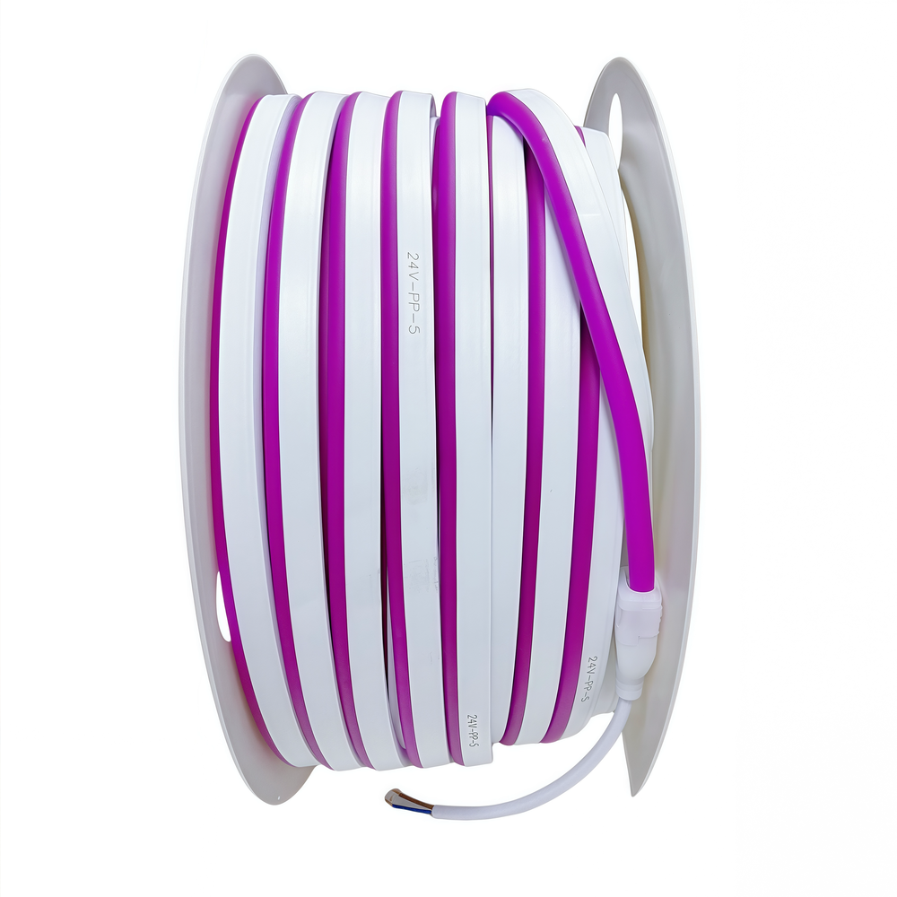 Lilla 8x16 CLIP-ON Neon Flex LED Strip - 8W pr. meter, Vandtæt, 24V