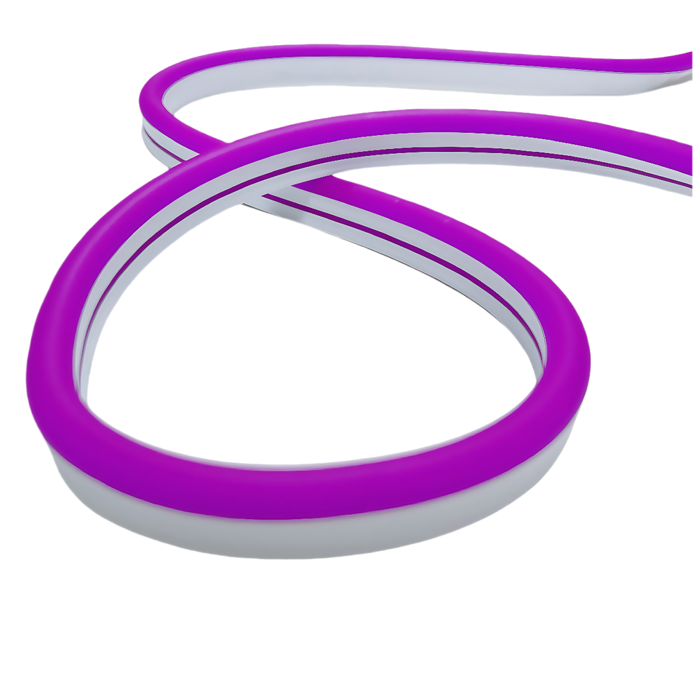 Lilla 8x16 CLIP-ON Neon Flex LED Strip - 8W pr. meter, Vandtæt, 24V