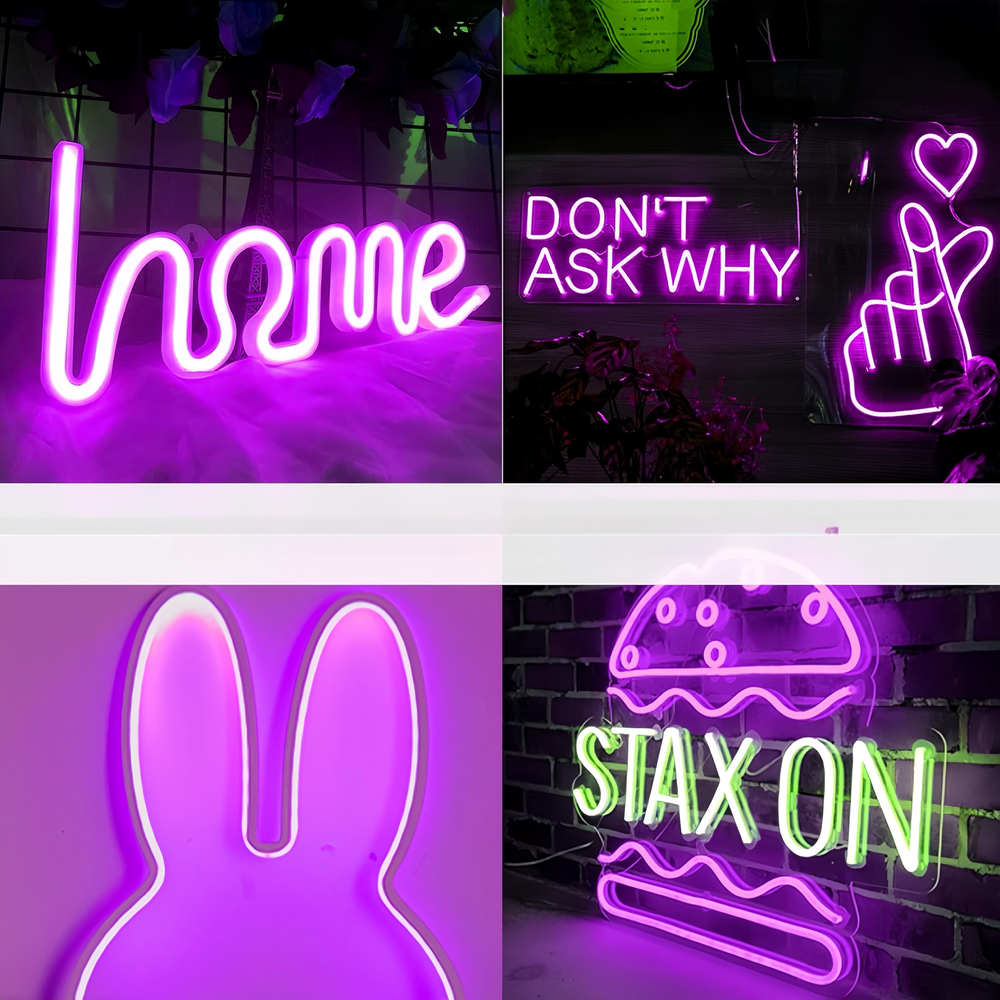 Lilla 8x16 CLIP-ON Neon Flex LED Strip - 8W pr. meter, Vandtæt, 24V
