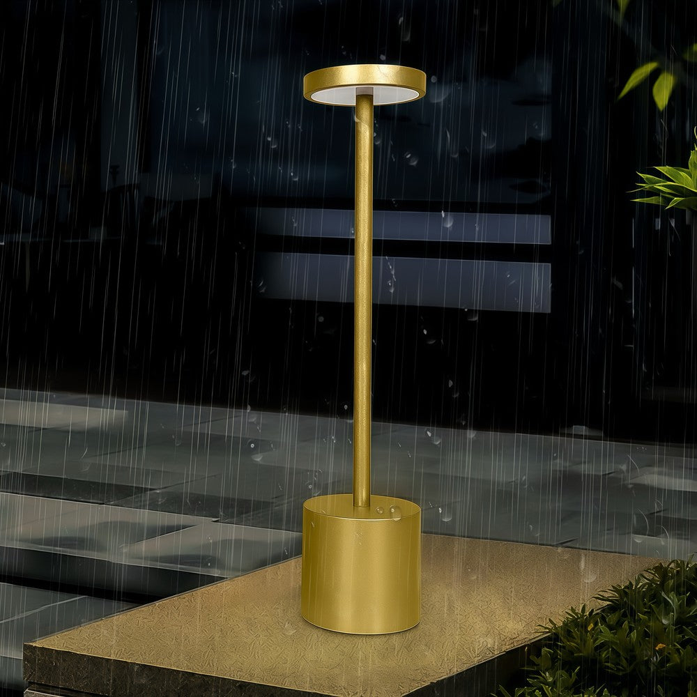 Candela Opladelig LED bordlampe med trådløs opladning - Guld, IP54, Inde/ude, touch dæmpbar