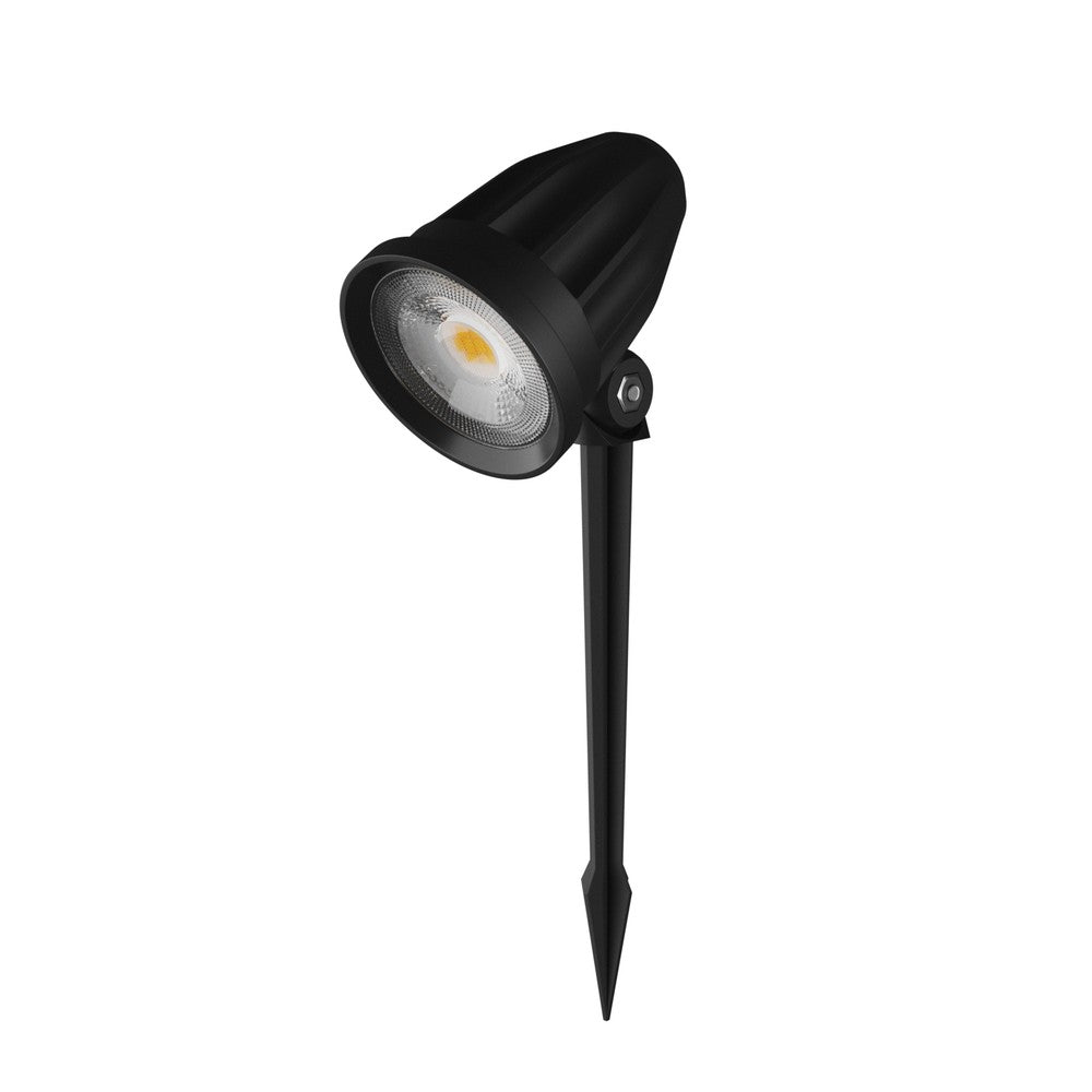 FLORI LIGERO 6W Varm Hvid 230V Udendørs LED Spotlight med Spike, Sort – IP65, 480lm, RA80