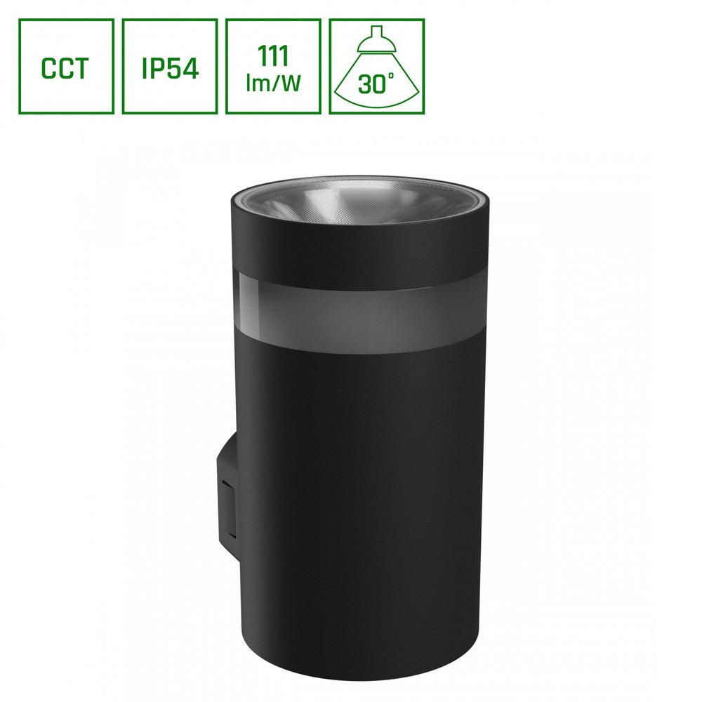 Torre Ring 9W Sort Runde Facadeslampe IP54 – Effekt: 9W, Input: 230V, Lysstyrke: 700lm, Farvegengivelse: RA80