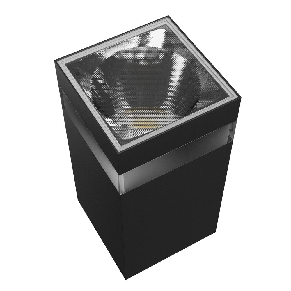 Sort Kvadratisk Facadelampe - Torre Ring 9W 230V IP54 99x78x156mm, 700lm, RA80