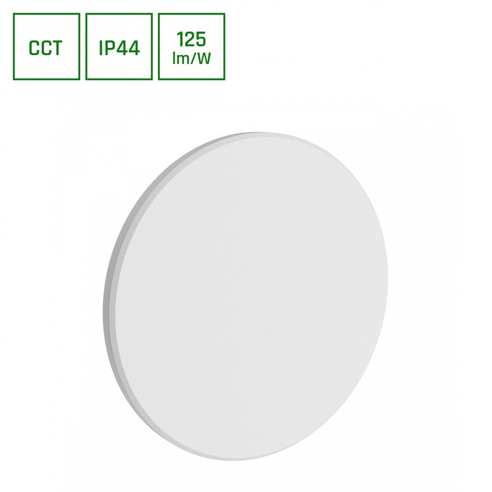 Rundt facadelys Piatta 12W hvid IP44 230V 180x47mm med 1000lm og RA80