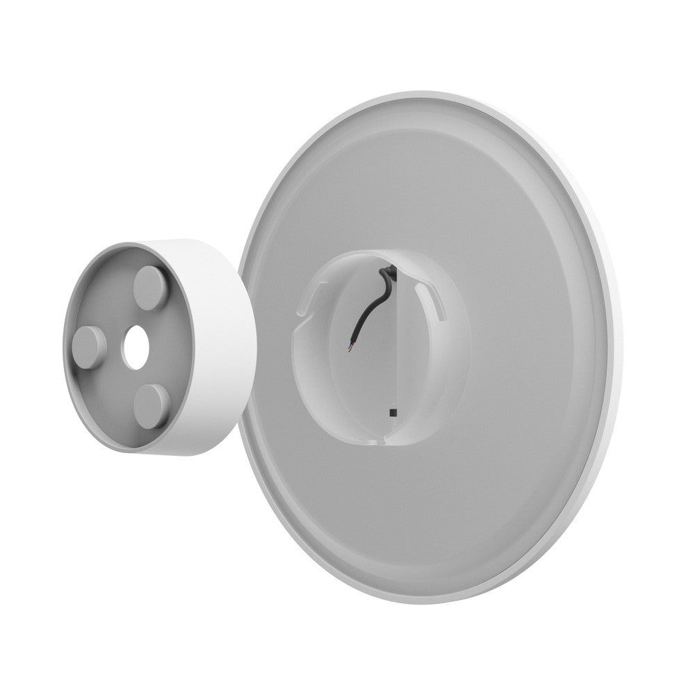 Piatta 18W Rundt Facadelys Hvid - 230V Input, IP44 Beskyttelse, 250x47mm Størrelse, 1800lm Lysstyrke, RA80