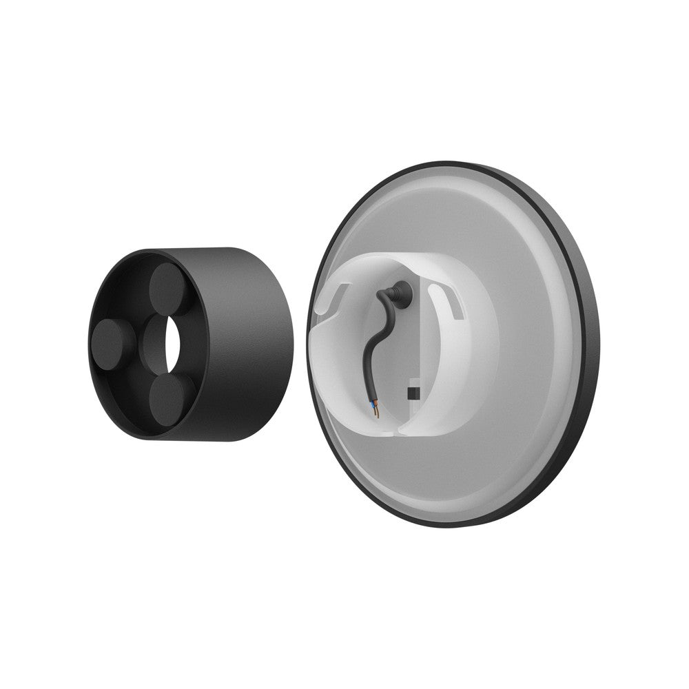 Piatta Sort Rundt Facadelys 9W 230V IP44 120x47mm med 700lm og RA80