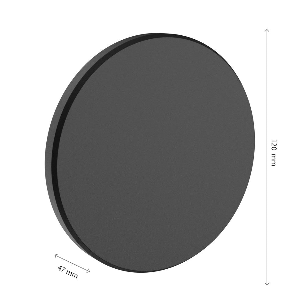 Piatta Sort Rundt Facadelys 9W 230V IP44 120x47mm med 700lm og RA80
