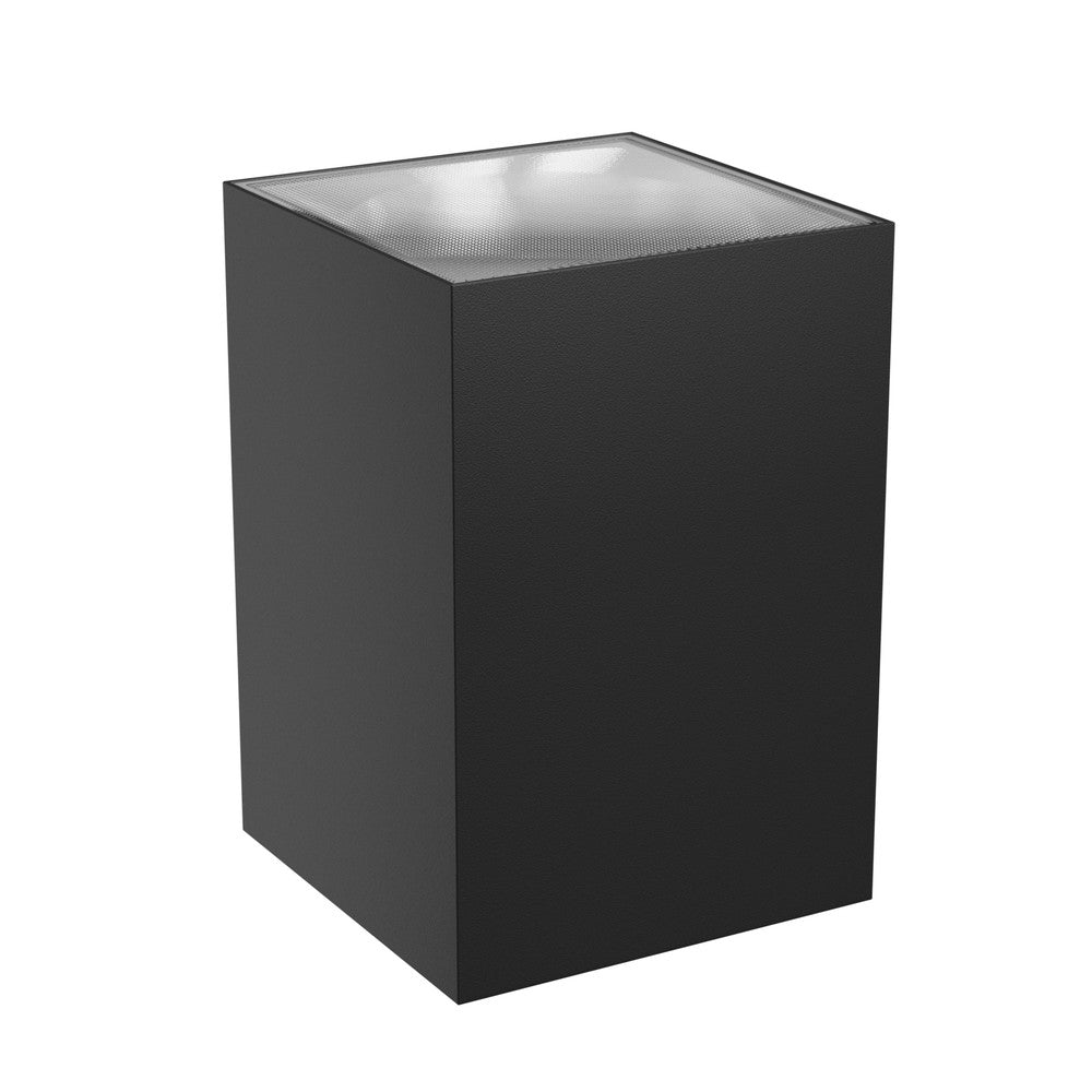 Sort firkantet facadeslampe - TORRE 9W IP54, 230V, 99x78x117mm, 700lm, RA80