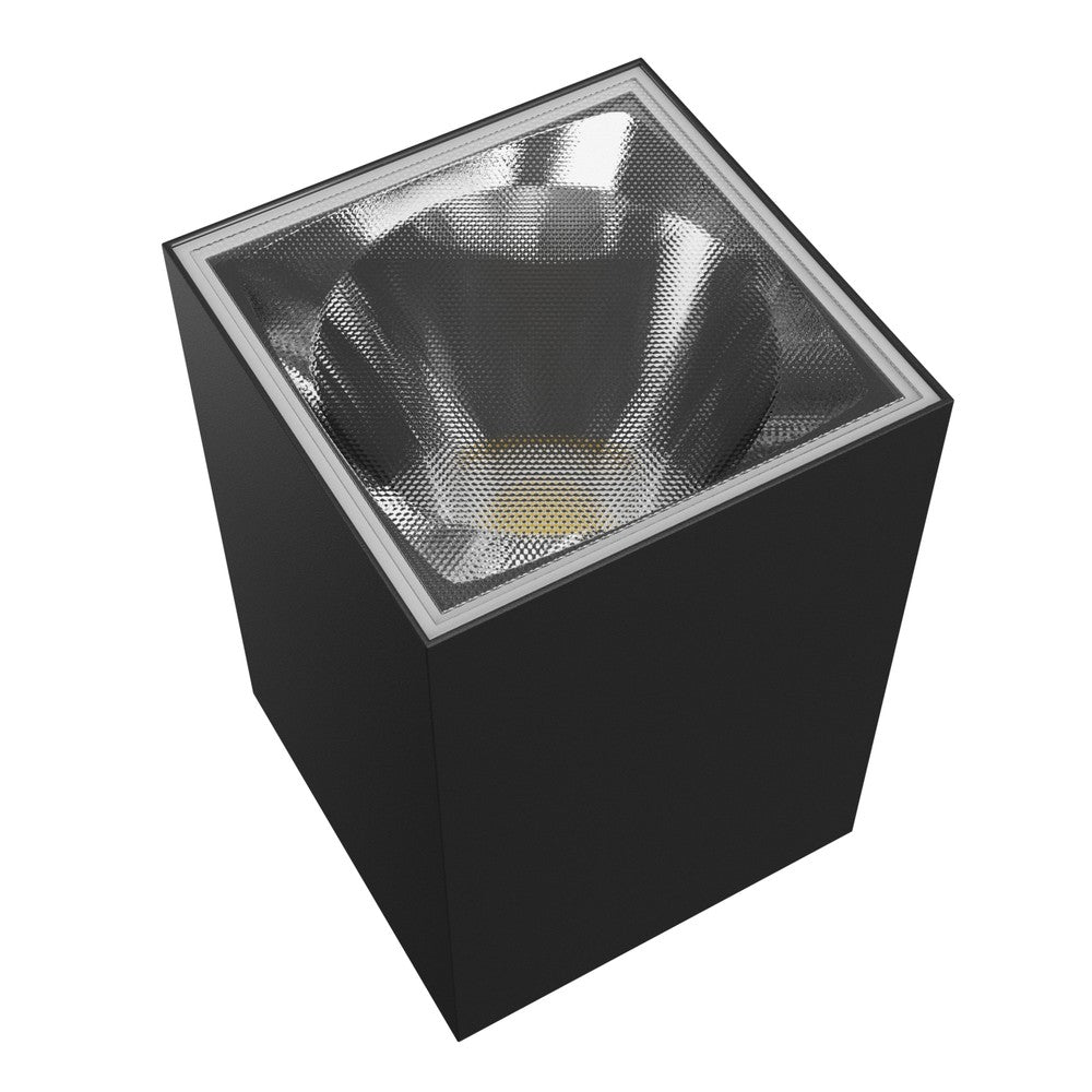 Sort firkantet facadeslampe - TORRE 9W IP54, 230V, 99x78x117mm, 700lm, RA80