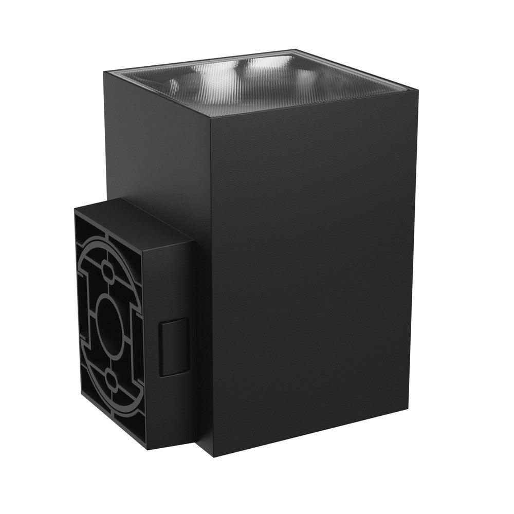 Sort firkantet facadeslampe - TORRE 9W IP54, 230V, 99x78x117mm, 700lm, RA80