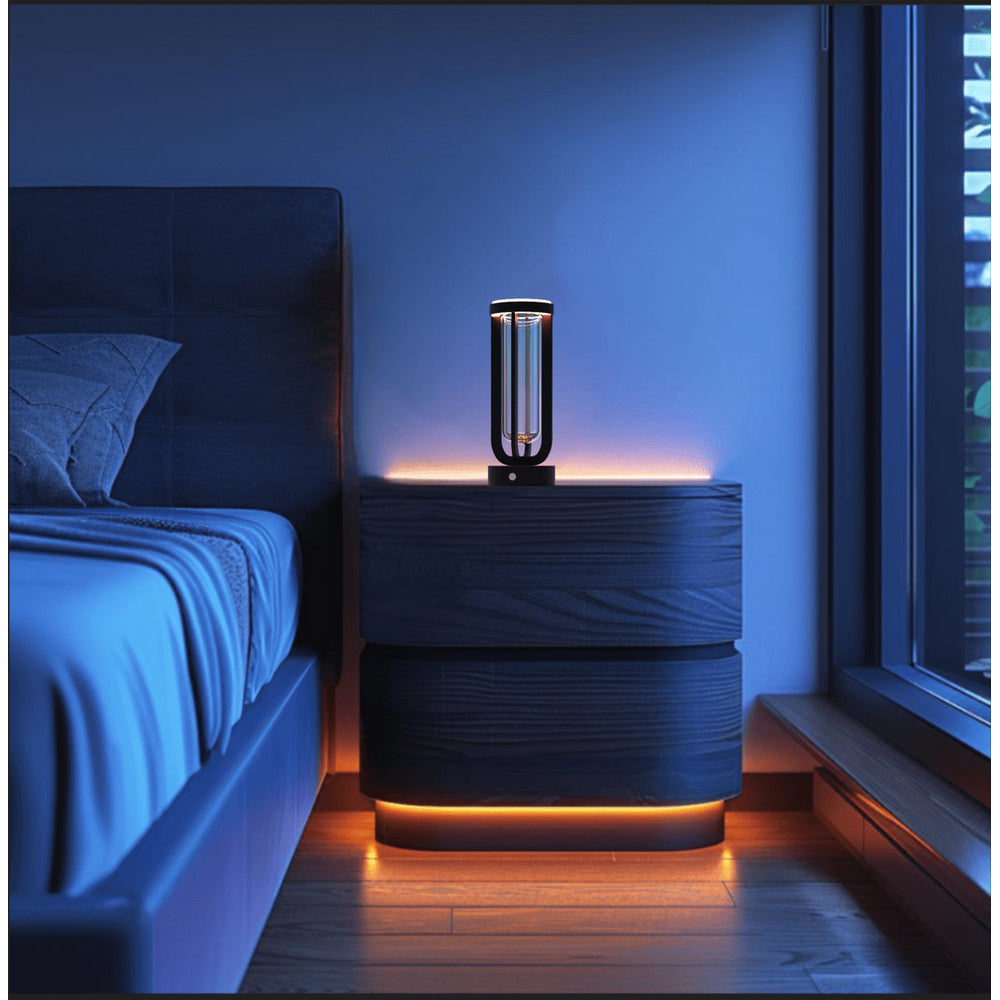 Sort blomstervase med LED lys til inde- og udendørs brug - Dæmpbar, IP54, 5W, 500lm, RA80