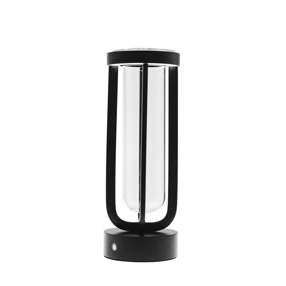 Sort blomstervase med LED lys til inde- og udendørs brug - Dæmpbar, IP54, 5W, 500lm, RA80
