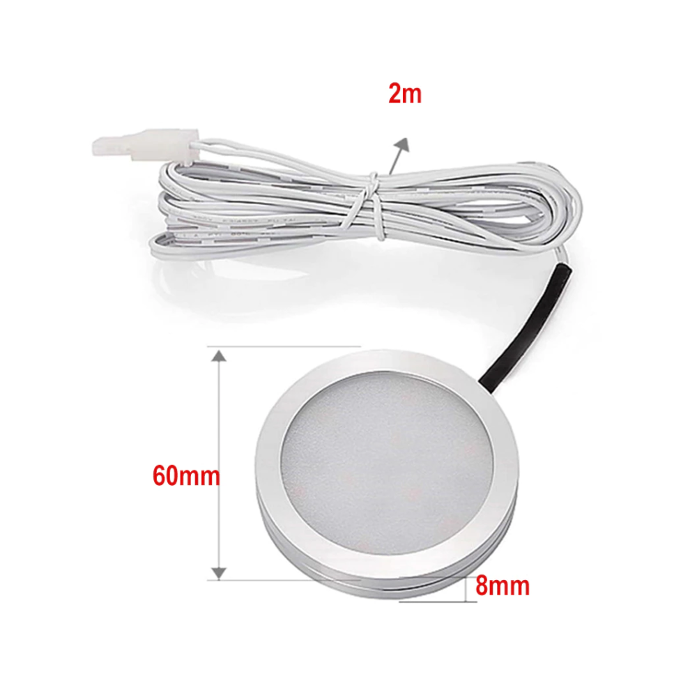 LEDlife Sono60 Møbelspot RA92 - Børstet stål, Ø6 cm, 12V DC, 2.5W LED, 180lm, Erstatter 20W