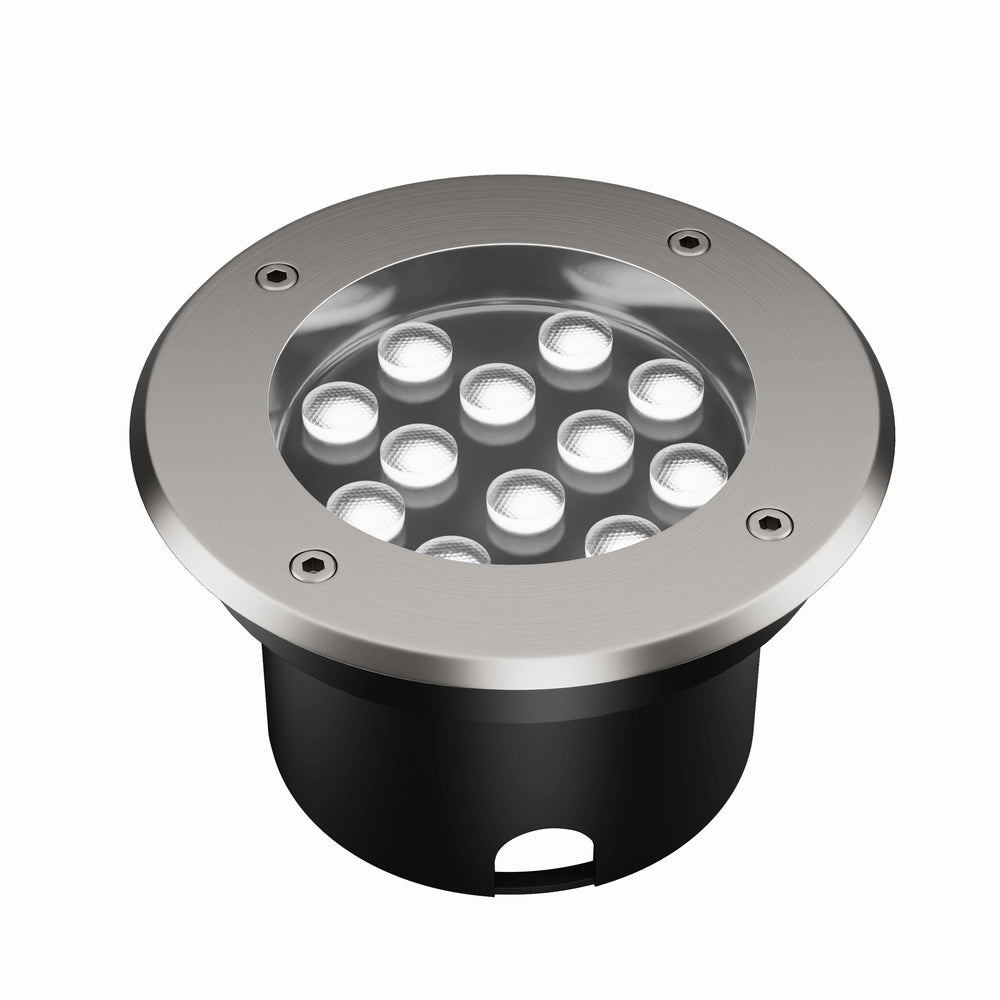LEDlife nedgravningsspot - 12W rund rustfrit stål GU10 24V AC/DC IP68 960lm - 24V indgang
