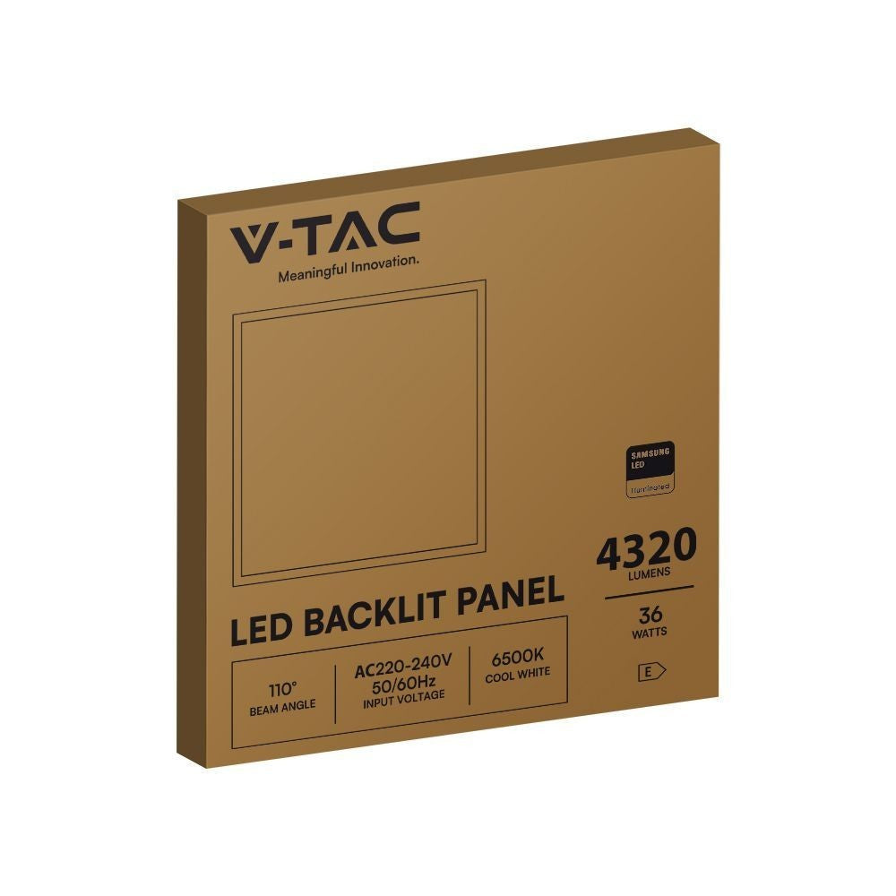 V-Tac 60x60 LED panel med 36W og hvid kant, 5 års garanti