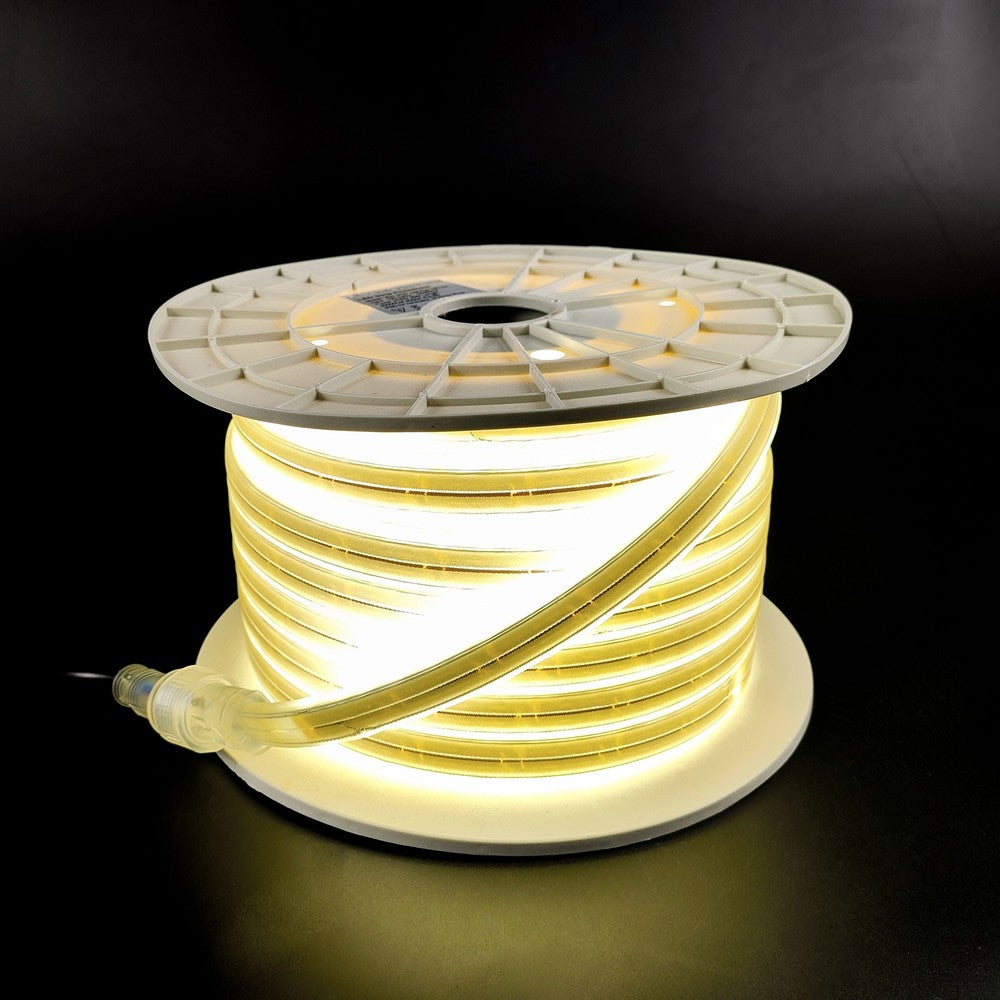 Selvlysende arbejdslys 25m 230V LED strip - IP67, 180 LED/m, 11W/m, 1000 lm/m, 4000K, 275W, 25000lm, RA80, IP67