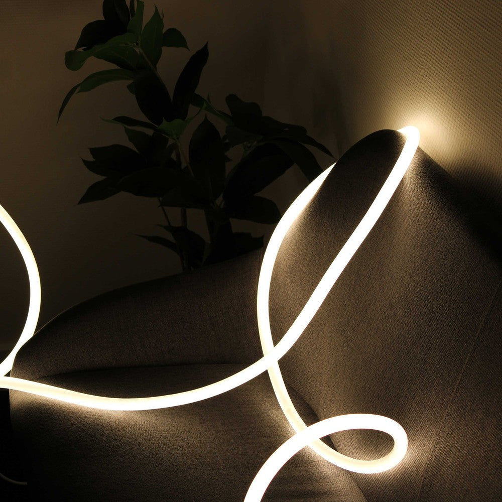 10m Neon sæt til Indretning - Varm hvid LED Strip, D16, 8W/m, 230V, 350lm/m, IP67