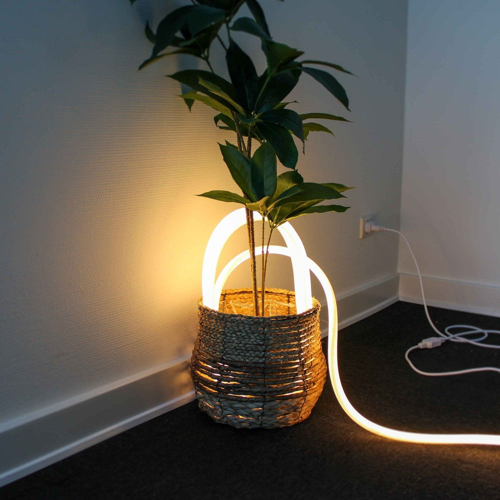 10m Neon sæt til Indretning - Varm hvid LED Strip, D16, 8W/m, 230V, 350lm/m, IP67