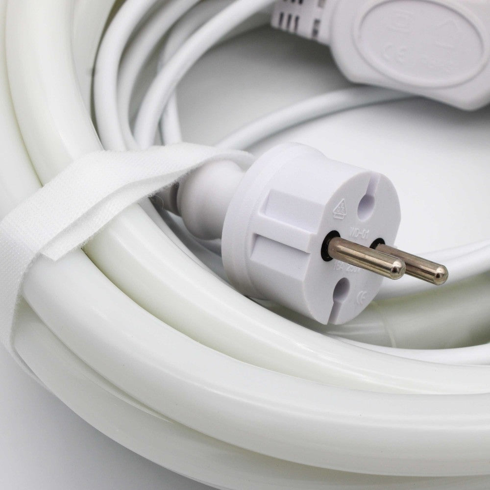 10m Neon sæt til Indretning - Varm hvid LED Strip, D16, 8W/m, 230V, 350lm/m, IP67