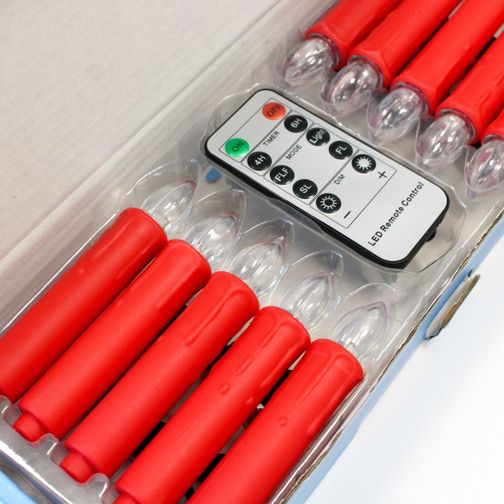 10-pak LED julelys med fjernbetjening og timerfunktion - Batteridrevet, trådløs, til juletræ og andre dekorationer