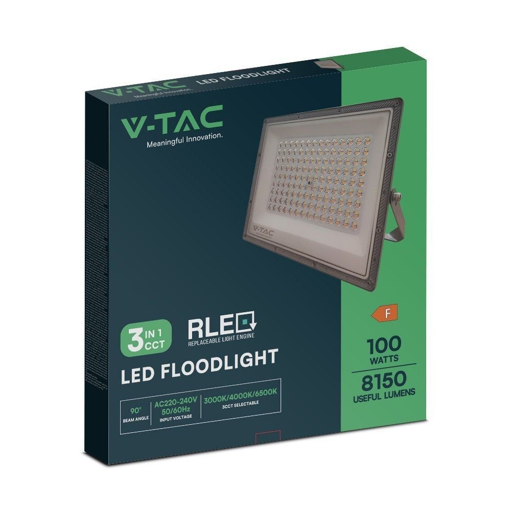 V-Tac 100W LED projektør - 3i1 Arbejdslampe til udendørs brug