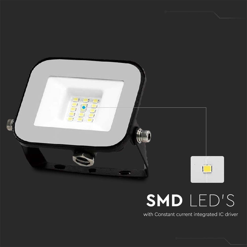 V-Tac 10W LED projektør - Samsung LED chip, arbejdslampe, udendørs, 735 lm, IP65