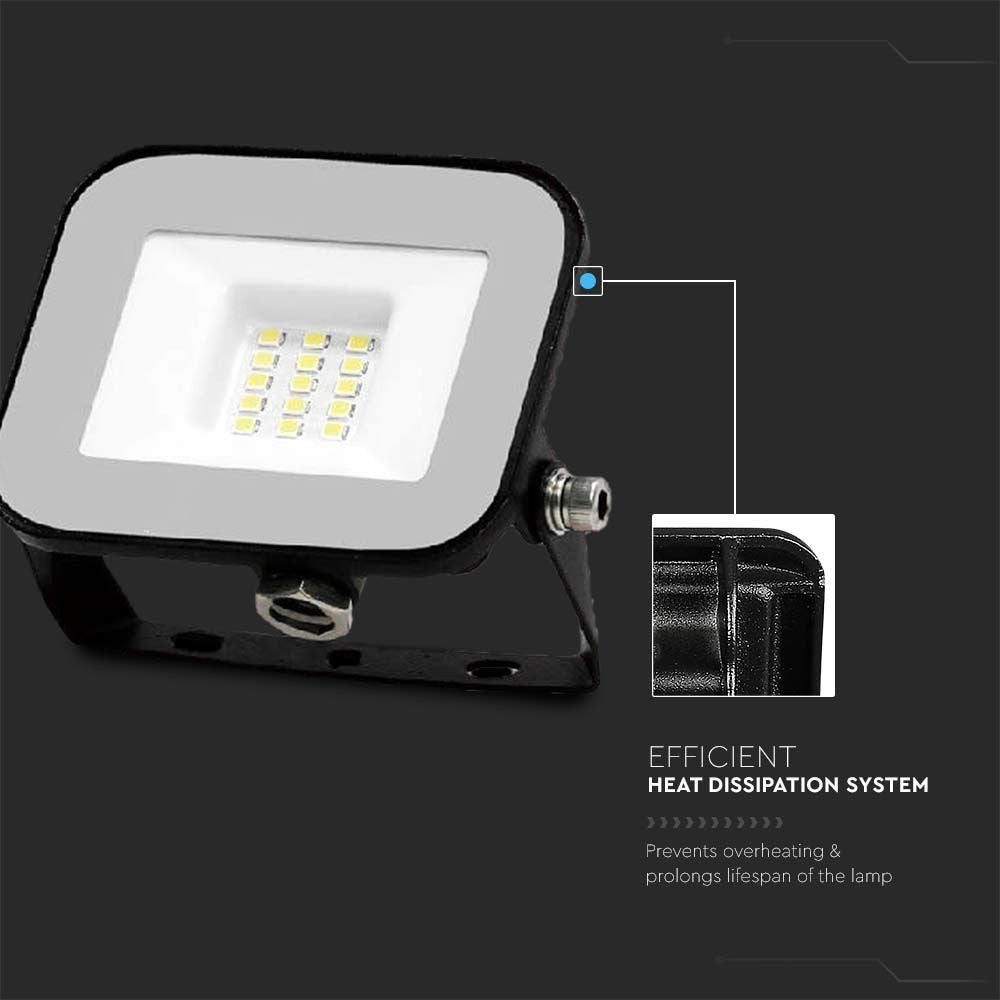 V-Tac 10W LED projektør - Samsung LED chip, arbejdslampe, udendørs, 735 lm, IP65