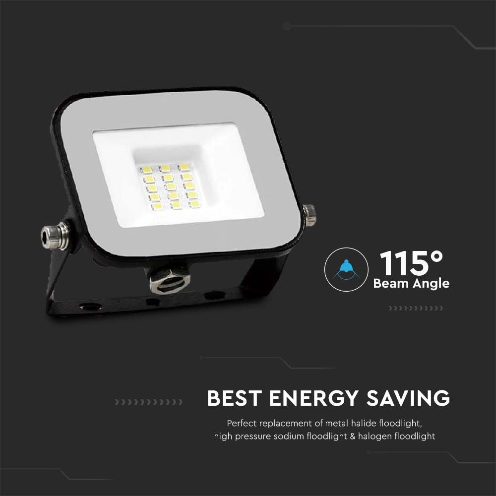 V-Tac 10W LED projektør - Samsung LED chip, arbejdslampe, udendørs, 735 lm, IP65