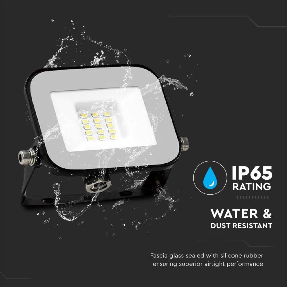 V-Tac 10W LED projektør - Samsung LED chip, arbejdslampe, udendørs, 735 lm, IP65