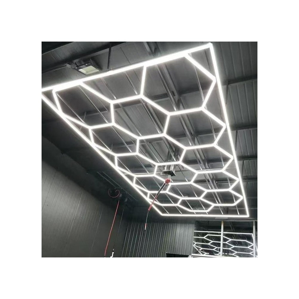 Hexagon LED 14 felter + ramme sæt - CRI90, 591W, inkl. strømtilslutning