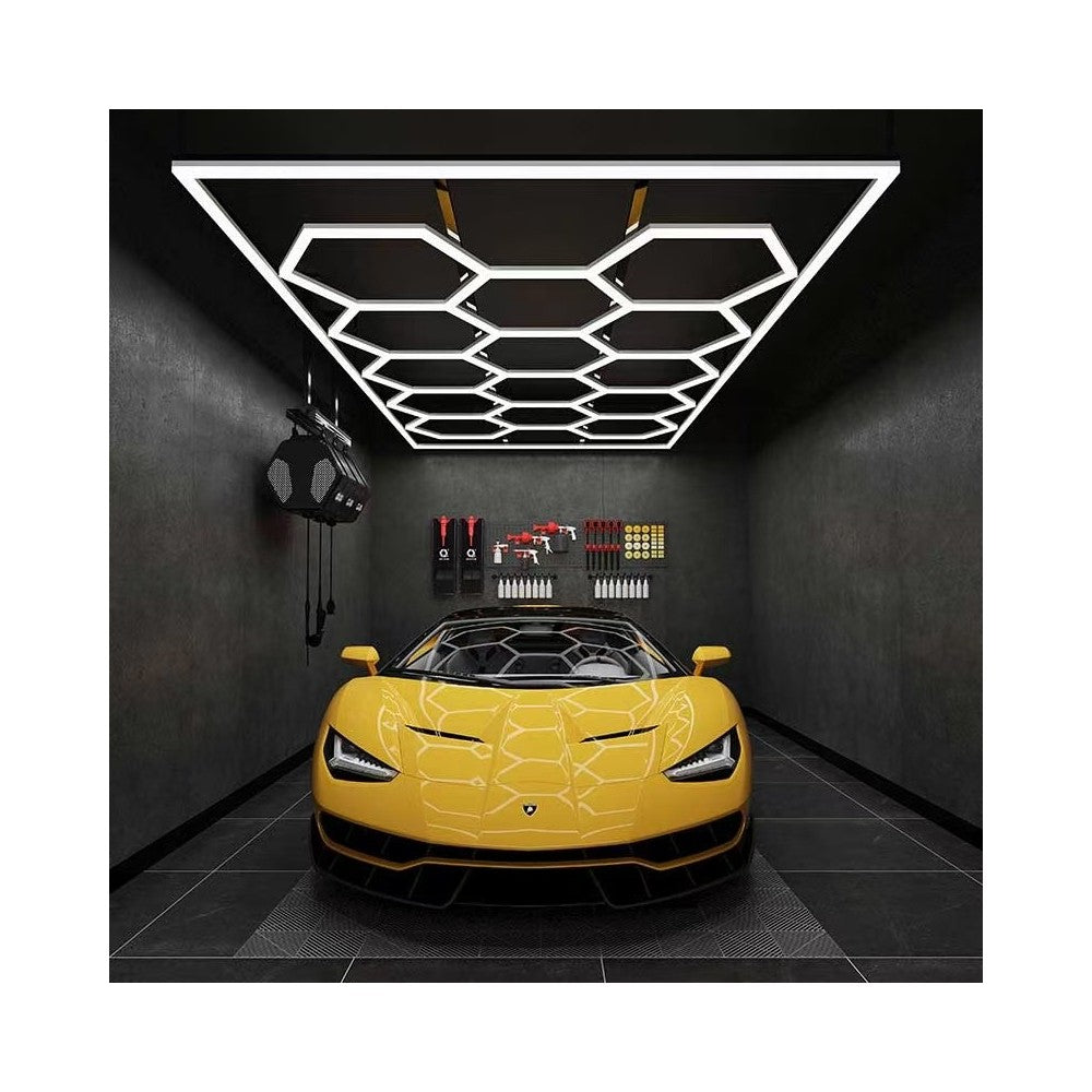 Hexagon LED 14 felter + ramme sæt - CRI90, 591W, inkl. strømtilslutning