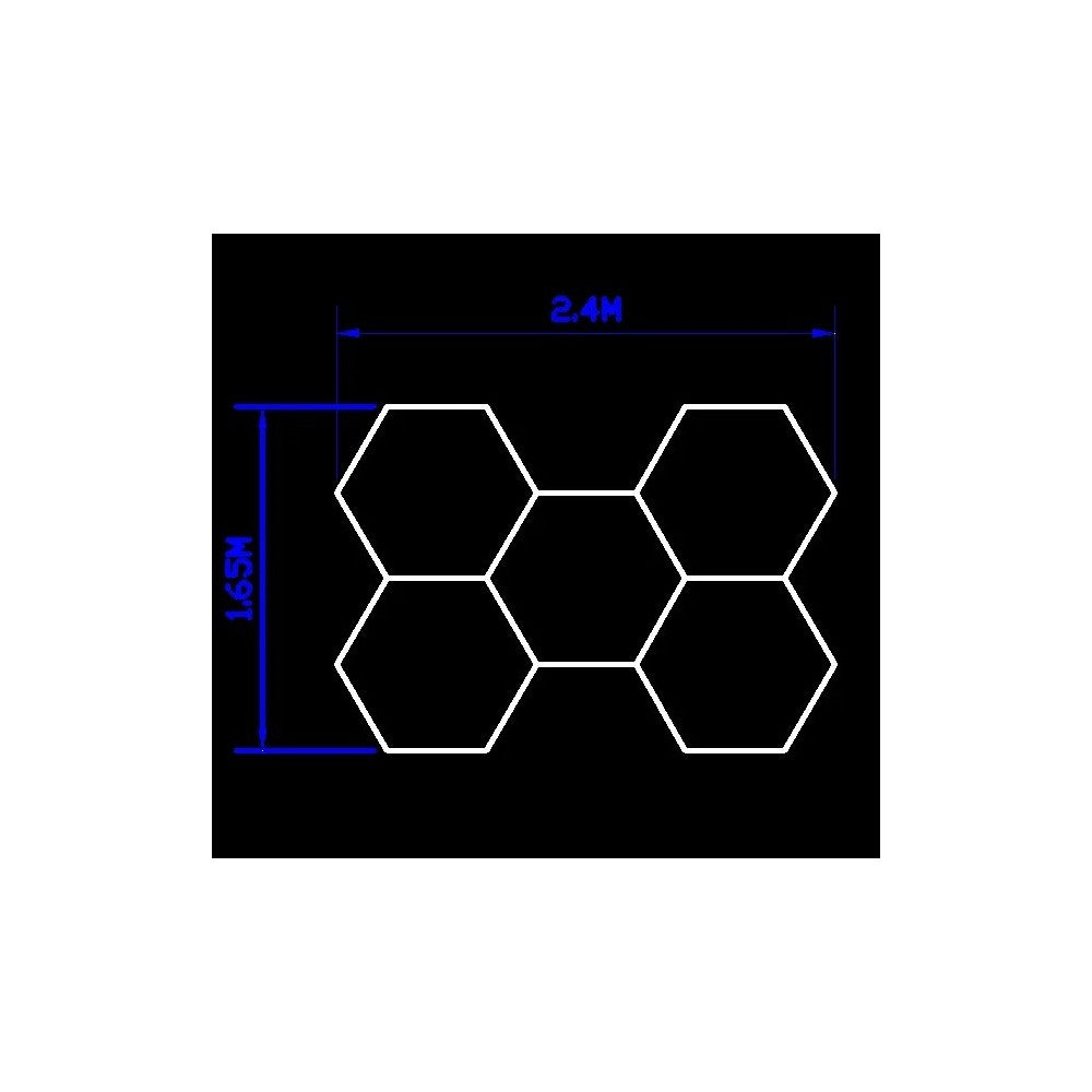 Hexagon LED 5 felter kompletsæt - RA95, 168W inkl. strømforsyning - Effekt: 168W, Input: 230V, 14250lm, Høj farvegengivelse (RA95)