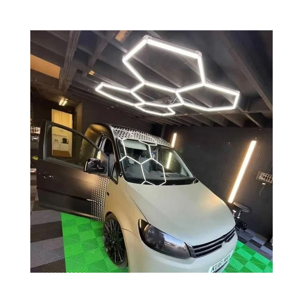 Hexagon LED 5 felter kompletsæt - RA95, 168W inkl. strømforsyning - Effekt: 168W, Input: 230V, 14250lm, Høj farvegengivelse (RA95)