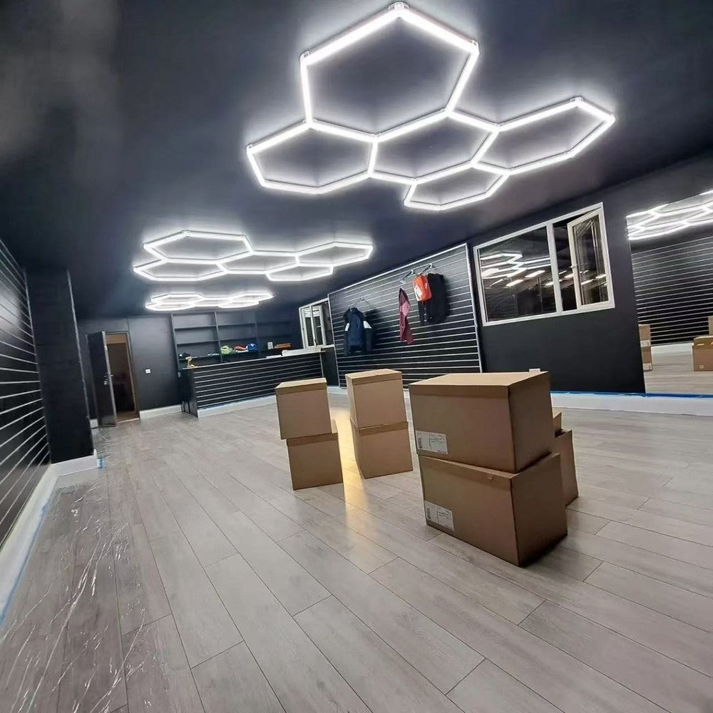Hexagon LED 5 felter kompletsæt - RA95, 168W inkl. strømforsyning - Effekt: 168W, Input: 230V, 14250lm, Høj farvegengivelse (RA95)