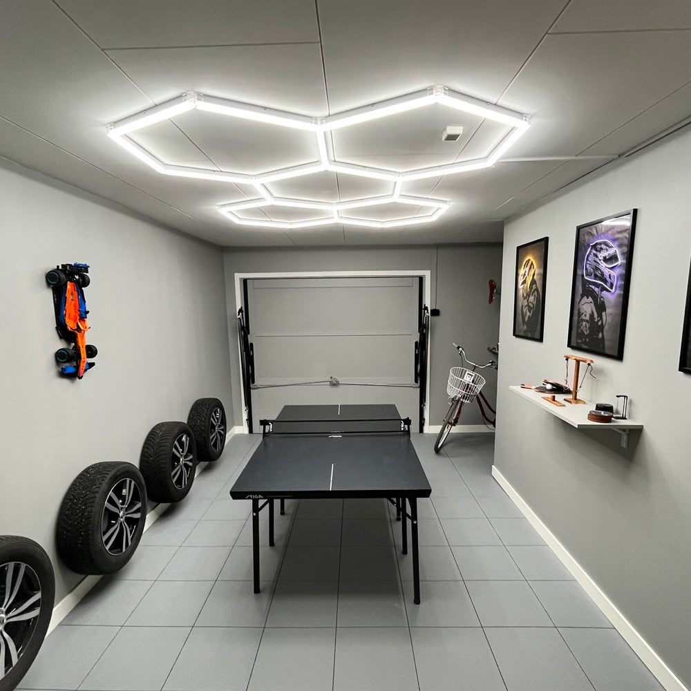 Hexagon LED 5 felter kompletsæt - RA95, 168W inkl. strømforsyning - Effekt: 168W, Input: 230V, 14250lm, Høj farvegengivelse (RA95)