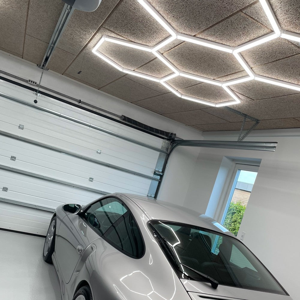 Hexagon LED 5 felter kompletsæt - RA95, 168W inkl. strømforsyning - Effekt: 168W, Input: 230V, 14250lm, Høj farvegengivelse (RA95)