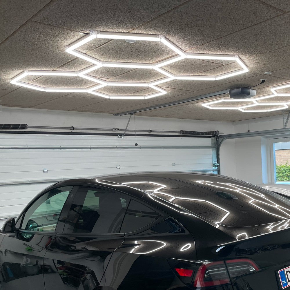 Hexagon LED 5 felter kompletsæt - RA95, 168W inkl. strømforsyning - Effekt: 168W, Input: 230V, 14250lm, Høj farvegengivelse (RA95)