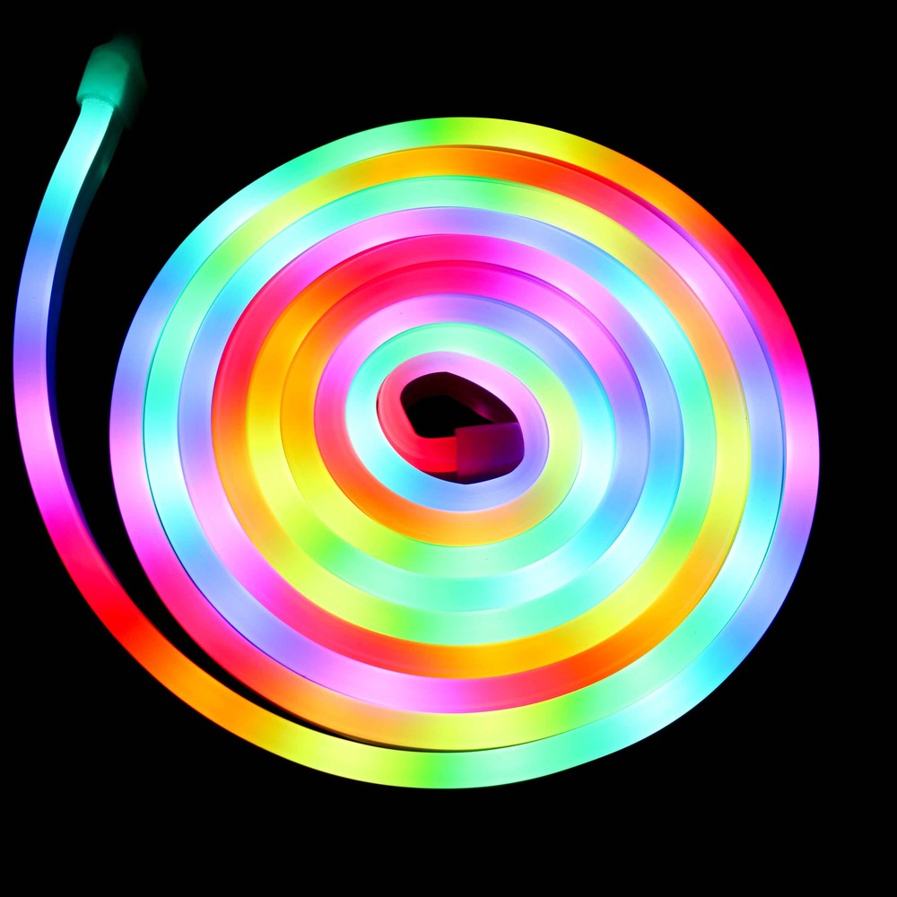 250cm RGBIC Neon Flex komplet sæt med Bluetooth app og fjernbetjening - inkl. montage og USB (3W, 5V)
